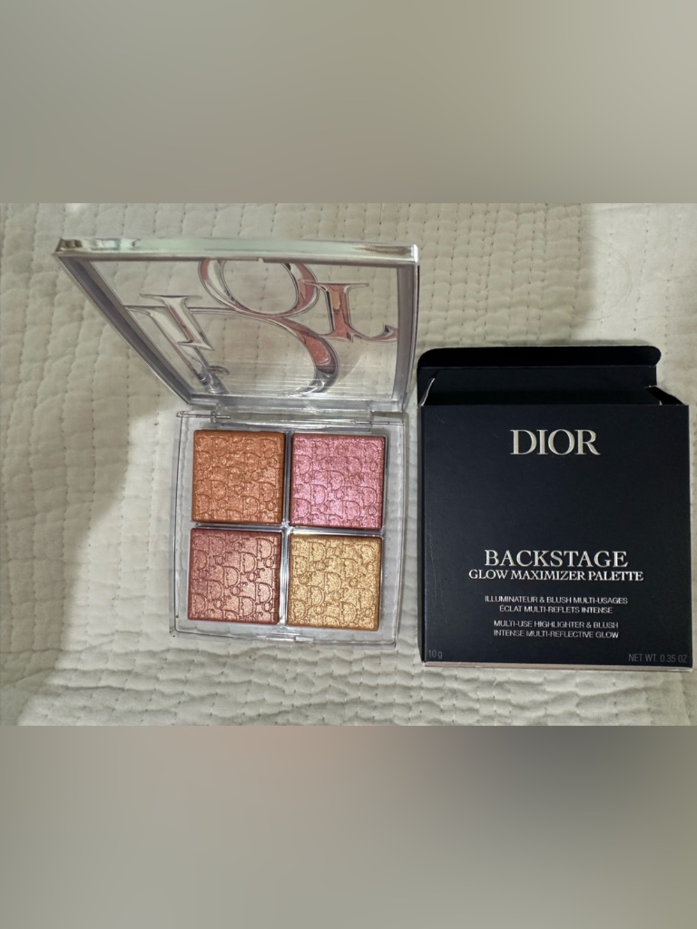 Dior backstage glow maximizer palette color 005 Sunlet Amberglow